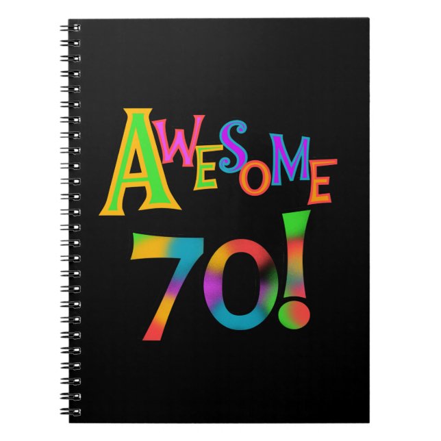Cuaderno Impresionantes camisetas de 70 cumpleaños y regalo (Frente)