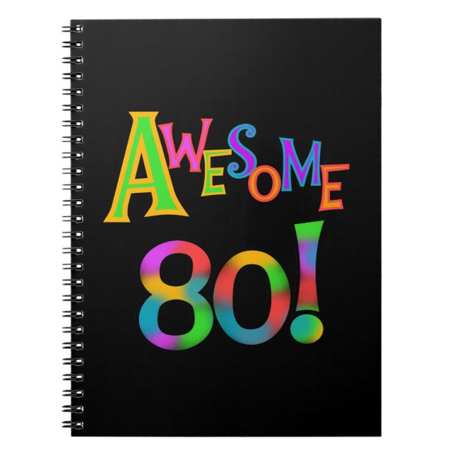 Cuaderno Impresionantes camisetas de cumpleaños 80 y regalo (Frente)