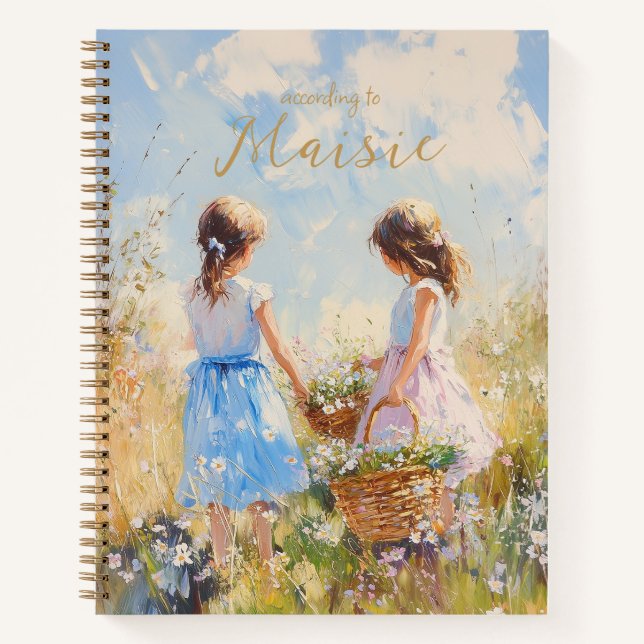 Cuaderno Impresionantes Chicas de Wildflower Meadow (Anverso)