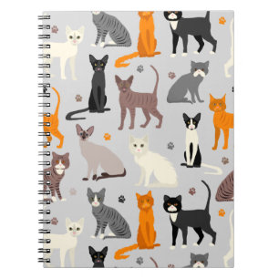 Cuaderno Impresiones de gatos y pintas