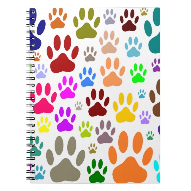 Cuaderno Impresiones de hojas de perro por todas partes (Frente)