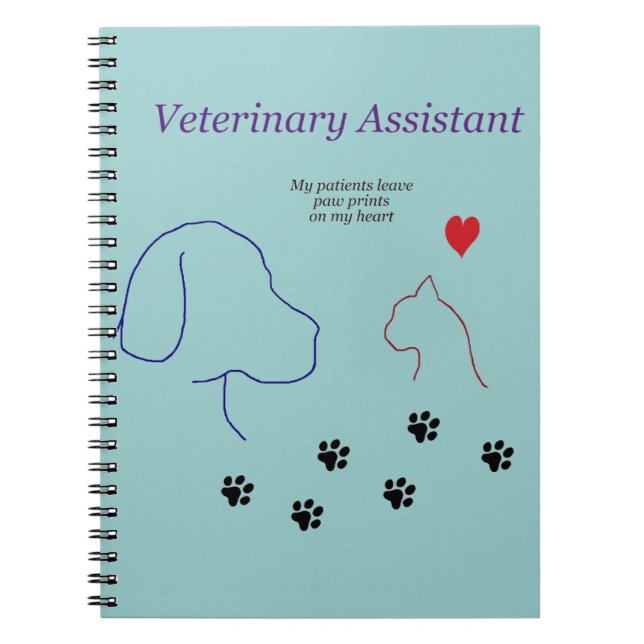 Cuaderno Impresiones veterinarias de la Ayudante-Pata en mi (Frente)