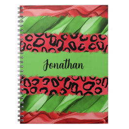 Cuaderno Impreso Animal Rojo y Verde Personalizado en Negri