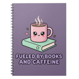Cuaderno Impulsado Por Libros Y Cafeína Taza Divertida Gráf