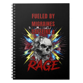 Cuaderno Impulsado por Migrañas Pura Rabia Líquida Calavera