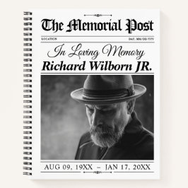 Cuaderno In Loving Memory Newspaper Memorial Guestbook