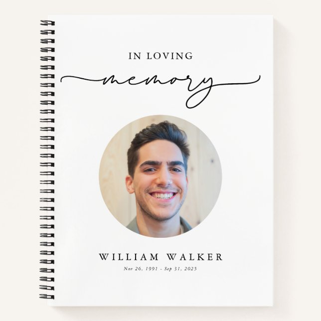 Cuaderno In Loving Memory Photo Memorial Guest Book (Anverso)
