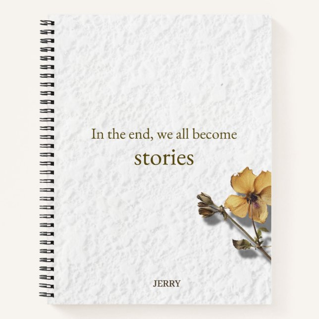 Cuaderno 'In the End We All Become Stories' (Anverso)