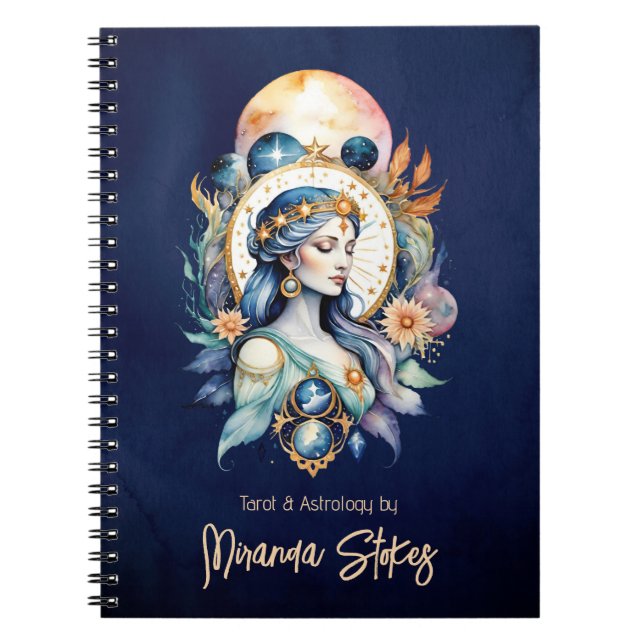 Cuaderno Inanna Mística Estrella Celestial Diosa Cielo Noct (Frente)