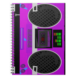 Cuaderno Increíble Boombox Ilustrada Morada de los 80