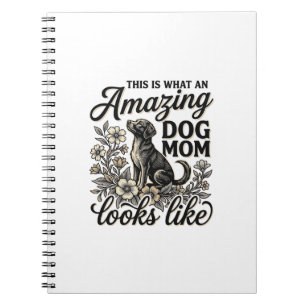 Cuaderno Increíble diseño floral vintage para mamá de perro