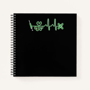 Cuaderno Increíble enfermera irlandesa ritmo cardíaco día d