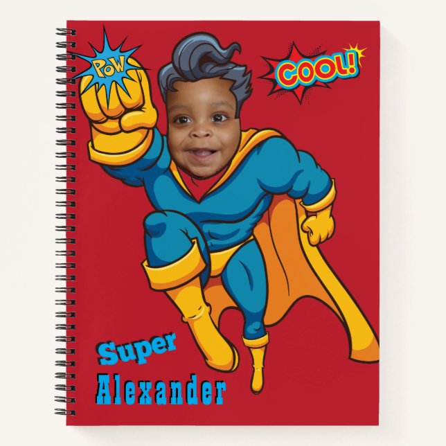 Cuaderno Increíble Foto Especial de Superhéroe Volador para (Anverso)