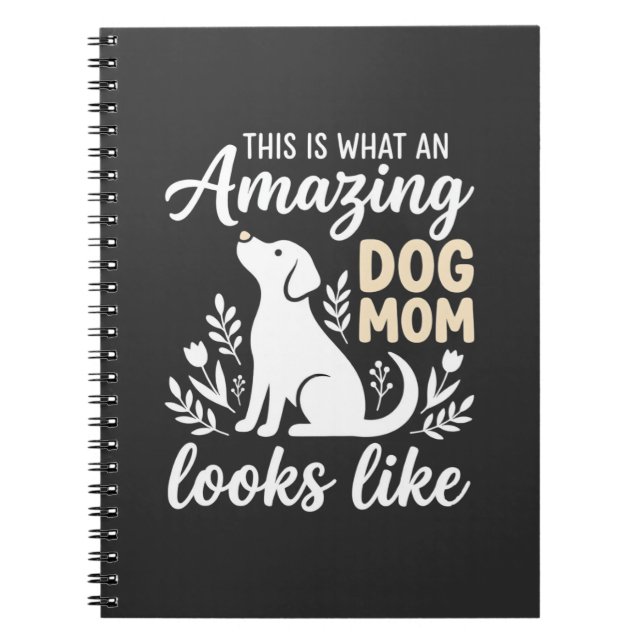 Cuaderno Increíble Mamá Perro Floral Amante de los Perros (Frente)