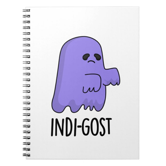 Cuaderno Indi-gost Funny Halloween Indigo Ghost Pun (Frente)