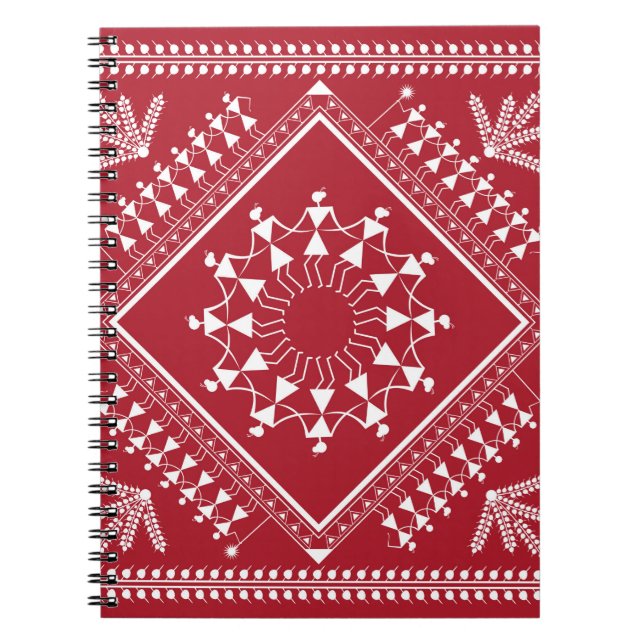 Cuaderno Indian tribal Painting. Warli Paintingart, indian, (Frente)
