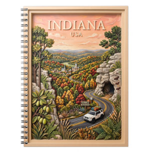 Cuaderno Indiana viaje por carretera naturaleza vintage cue