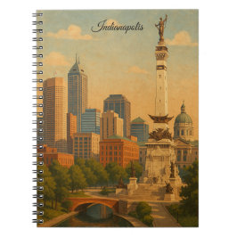 Cuaderno Indianapolis Indiana Skyline City Panorama