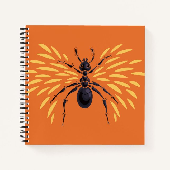 Cuaderno Indice de arte de la hormiga Lover Naranja Entomol (Anverso)