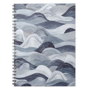 Cuaderno Indigo Watercolor Wave Seamless