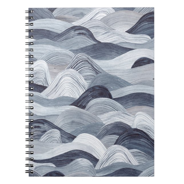 Cuaderno Indigo Watercolor Wave Seamless (Frente)