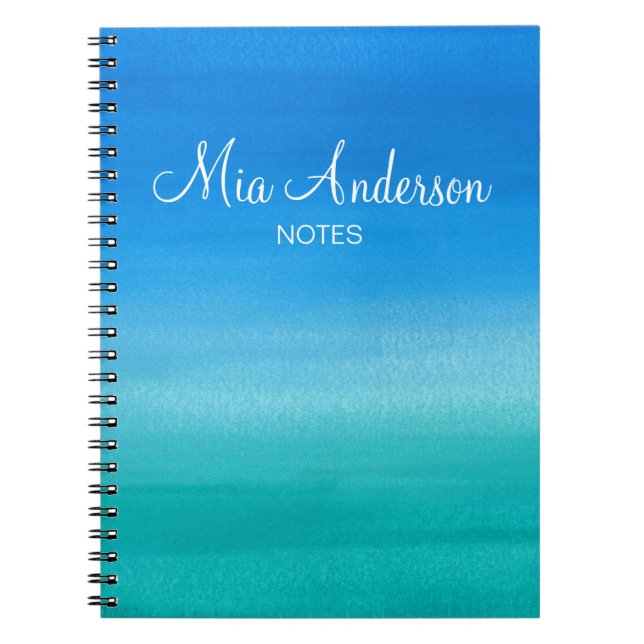 Cuaderno Infante de marina personalizado trullo azul de la (Frente)