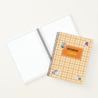 Cuaderno infantil con Pegatinas y Gingham Plaid