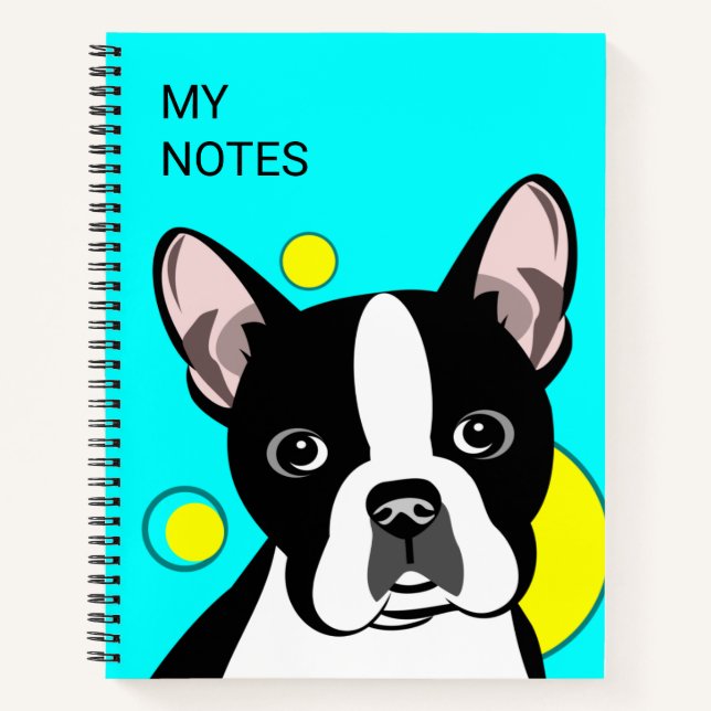 Cuaderno infantil de Boston Terrier lindo (Anverso)