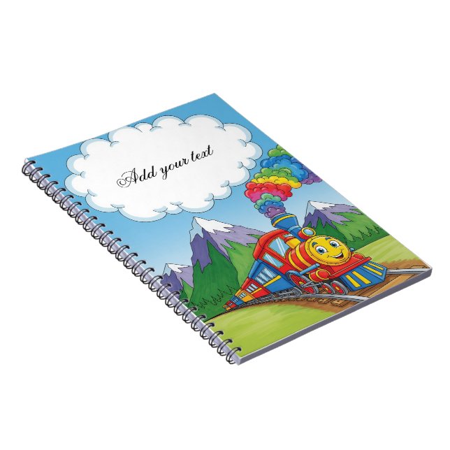 Cuaderno infantil de tren colorido – Cobertura de  (Lado Derecho)