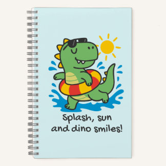 Cuaderno infantil espiral con dinosaurio veraniego