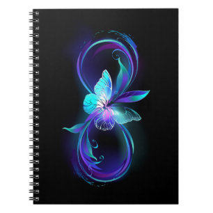 Cuaderno Infinito brillante con mariposa mágica