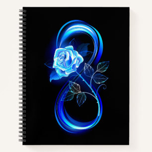 Cuaderno Infinito brillante con rosa azul