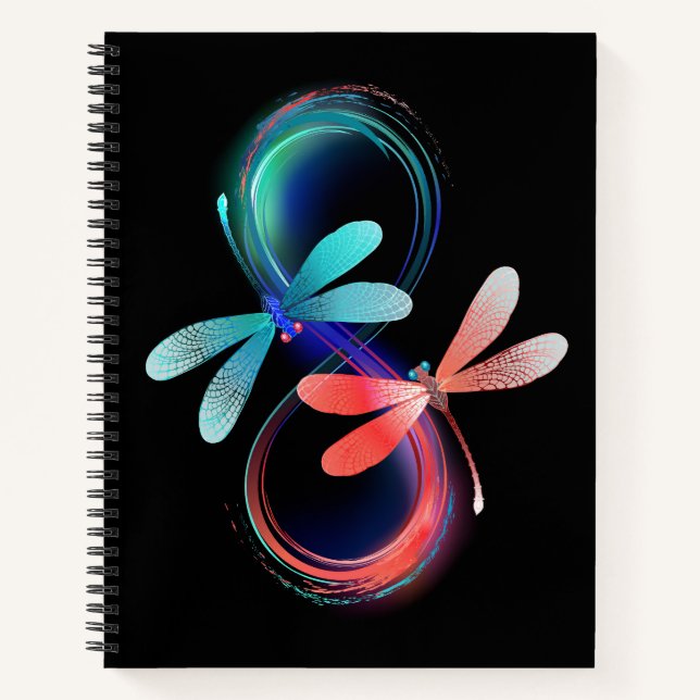 Cuaderno Infinito con libélulas brillantes (Anverso)