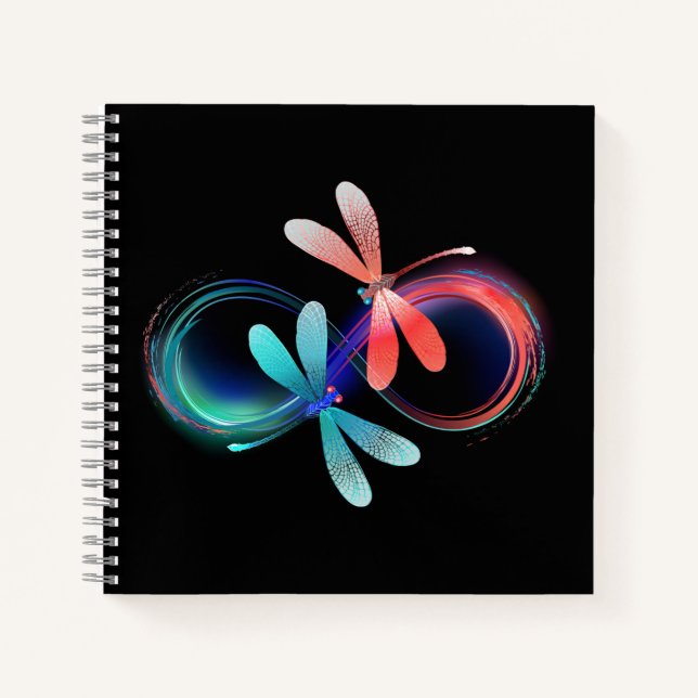 Cuaderno Infinito con libélulas brillantes (Anverso)