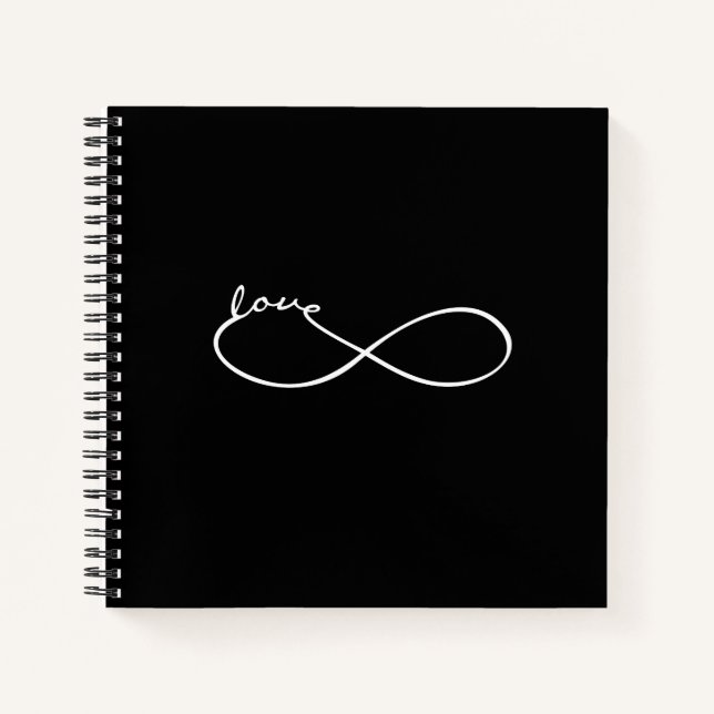 Cuaderno Infinito - Lemniscata LOVE - blanco (Anverso)