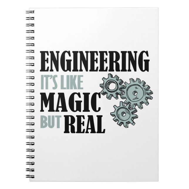 Cuaderno Ingeniería - Es como la magia pero real (Frente)