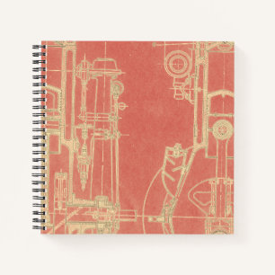 Cuaderno Ingeniería esquemática Plano Motor de Gas Temprano