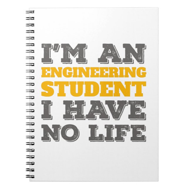 Cuaderno Ingeniería, soy estudiante de Ingeniería, no tengo (Frente)
