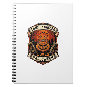 Cuaderno Ingeniero Ama Calabaza de Halloween Casco Martillo
