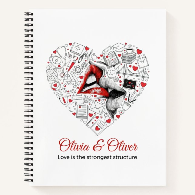 Cuaderno Ingeniero Amor Estructura Más Fuerte San Valentín (Anverso)