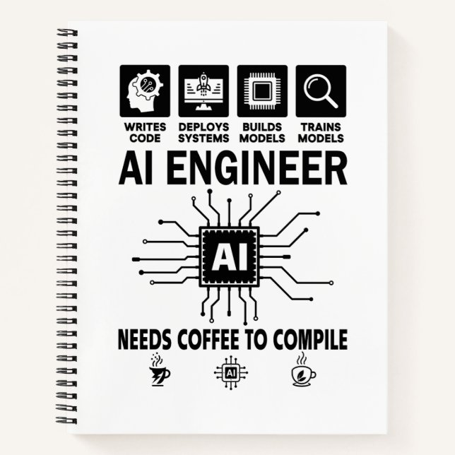 Cuaderno Ingeniero de IA divertido Programador de codificac (Anverso)