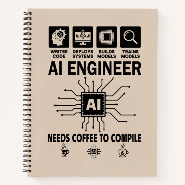 Cuaderno Ingeniero de IA divertido Programador de codificac (Anverso)