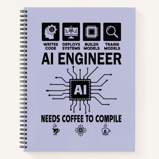 Cuaderno Ingeniero de IA divertido Programador de codificac (Anverso)