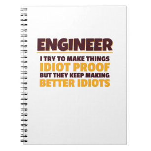 Cuaderno Ingeniero de Ingeniería Intenta Hacer Las Cosas Un