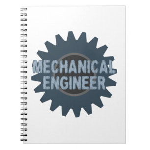Cuaderno Ingeniero Mecánico Engranaje Azul Gris