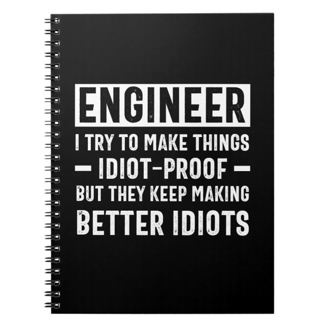 Cuaderno Ingeniero Que Trato De Hacer Las Cosas Una Prueba  (Frente)