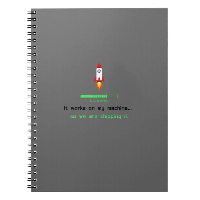 Cuaderno Ingenioso ingeniero de software enviándolo (Frente)