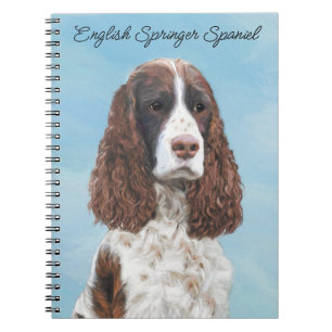 Cuaderno Inglés Springer Spaniel Pintura Original Perro Art