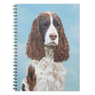 Cuaderno Inglés Springer Spaniel Pintura Original Perro Art