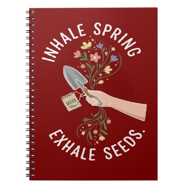 Cuaderno Inhala Primavera Exhala Semillas Entusiasta de Jar (Frente)